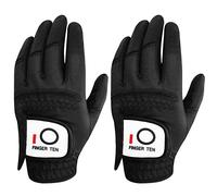 Golf Gloves Men Left Hand for Right Handed Golfer Resistant Grip Weathersof Synthetic Value 2 Pack, Men’s Golf Glove Relaxgrip Hot Wet Weather Color White Black for Perfect Swing (Black, XL)