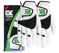 Golf Gloves Men Left Hand Right Leather Cabretta Upgraded All Weather Value 1/2 Pack, Mens Golf Gloves Right Handed Golfer Durability Comfortable Fit (2 Pcs-White, M, Right)