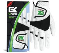 Golf Gloves Men Left Hand Right Leather Cabretta Upgraded All Weather Value 1/2 Pack, Mens Golf Gloves Right Handed Golfer Durability Comfortable Fit (1 Pc-White, S, Right)