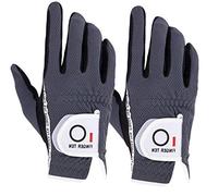 Golf Gloves Men Left Hand Right Rain Grip Weathersof Value 2 Pack,Mens Golf Glove Wear Resistant Non Slip Color Black Grey Green Flexible Durable Size S M ML L XL (Grey-2 Pack, XL--Worn on Right Hand)