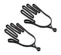 Golf Gloves Stretcher, 2 Pack Plastic Keeper Support Rack Holder Dryer Hanger Frame for Sports Gloves Maintenance, Black