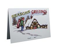 Golf Golfing Merry Christmas Humour Cartoon A5 Funny Blank Greeting Card by Armand Foster