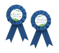 Golf Grandma to Be Badge Pin, Golf Grandpa to Be Button Pin, Blue Rosette Let's Partee Baby Shower Award Ribbon Button for Grandparents, Sport Themed Gender Reveal/Pregnancy Announcement Party