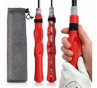 Golf Grip Training Aid - Rubber Golf Training Aid for Correct Hand Position, Fits All Golf Clubs, Build Proper Grip Fundamentals for Consistent Practice (Red)