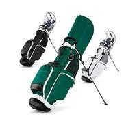 Golf gun bag lightweight Stand Bags,2 ball caps Transparency and Original Colors,Scalable triangular stable bracket, Club(Black)