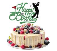 Golf Happy Birthday Cake Topper, Glitter Golf Cake Topper for Golf Ball Player Golf Cake Decorations Happy Birthday Sign Golf Cake Toppers, Golf Themed Party Decorations for Man Boy Girl