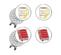 Golf Hat Clip with Ball Marker Magnetic Value Gift Set, Alignment Clips Attaches Easily to Hat Caps Belt Fashion Pattern Training Aids Accessories for Men Women Durable Removable (Style 11)