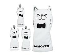 Golf Head Cover - 4X Dog Pattern Design Golf Club Covers | Stylish Protection Headcovers With Soft Plush Lining, Fits Right Handed Putters