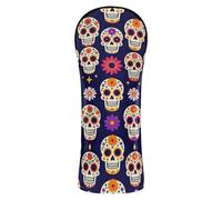Golf Head Cover Headcover with Interchangeable No. Tags for Woods and Driver Fairway Hybrid Day of The Dead Sugar Skull Floral