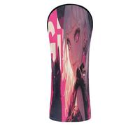 Golf Head Cover Headcover with Number Tags Designed to Fit All Woods and Drivers Black Cat Anime Girl