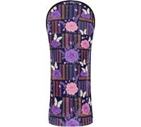Golf Head Cover Headcovers with Interchangeable No. Tags for Fairway Wood Hybrid Purple Blush Rose Book Butterfly Seamless Pattern Dark Academia Floral Library