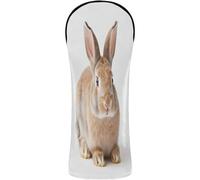 Golf Head Cover Headcovers with Number Tags for Driver Hybrid and Fairway Woods Cute Brown Bunny Easter Celebration