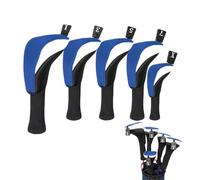 Golf Head Cover - Hybrid Long Neck Set 13x31cm | Wooden Cover | dustproof 5 pieces with number labels for club men women, nylon composite fabric, breathable mesh fabric