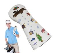 Golf Head Cover - Patterns Cover Beach Head Golf Protector | PU Outer Layer Scratch-Resistant Soft Flannel Liner Supplies Identification Number