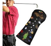 Golf Head Cover - Patterns Cover Beach Head Golf Protector | PU Outer Layer Scratch-Resistant Soft Flannel Liner Supplies Identification Number