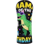 Golf Head Cover Premium Leather Accessories with Interchangeable No. Tags for Driver Fairway Hybrid Wood Mama of The Birthday Boy Family Matching Dinosaur Squad