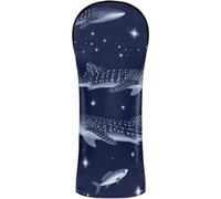 Golf Head Cover Premium Leather Accessories with Interchangeable No. Tags for Driver/Fairway Wood/Hybrid Whale Sea Dog Starry Ocean Marine Life Art Print Blue White Underwater Sea Creature