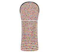 Golf Head Cover Premium Leather Accessories with Interchangeable No. Tags for Woods and Driver Hybrid Heart Flags of The Countries of The World Flags Unity Day