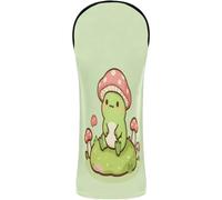 Golf Head Cover Premium Leather Headcovers with Interchangeable No. Tags for Driver, Fairway Wood Hybrid Sage Green Liquid Swirl Frog Mushroom Cottagecore