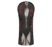 Golf Head Cover Premium Leather Headcovers with Number Tag for Driver Fairway Wood Hybrids Anime Beauty