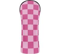 Golf Head Cover Premium Leather Headcovers with Number Tag for Driver Hybrid and Fairway Woods Hot Blush Classic Checkered Big Checkerboard