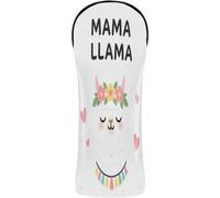 Golf Head Cover Premium Leather Waterproof Headcover with Interchangeable No. Tags for Driver Fairway Wood Hybrid Mama Llama Cute Llama Lover