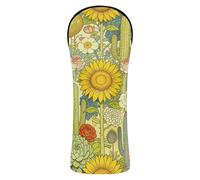 Golf Head Cover Premium Leather Waterproof Headcover with Number Tag for Driver & Fairway Woods Western Boho Leopard Sunflowers Cactus Rodeo Cowgirl