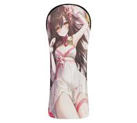 Golf Head Cover Premium Leather Waterproof Headcover with Number Tags for Driver Fairway Wood Hybrids Sexy Fox Anime