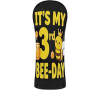 Golf Head Cover Pu Leather with Number Tag for Driver, Fairway Wood Hybrid It's My 3rd Bee Day - 3 Years Old Birthday Party Girl