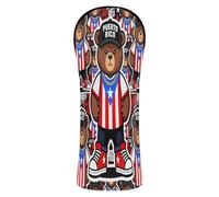 Golf Head Cover Set Headcover with Number Tags for Driver Fairway Wood Hybrid Cute Bear Puerto Rico Flagboricua Puerto Rican
