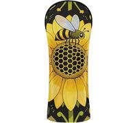 Golf Head Cover Set Premium Leather Accessories with Interchangeable No. Tags for Driver Fairway Wood Hybrids Sunflower Springtime Save The Bees Honeybee