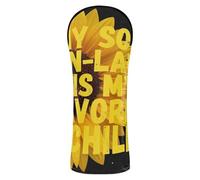 Golf Head Cover Set Premium Leather Waterproof Headcover with Interchangeable No. Tags for Driver & Fairway Woods My Son in Law is My Favorite Child Funny Sunflower