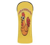 Golf Head Cover Set Premium Leather Waterproof Headcover with Number Tag for Driver, Fairway Wood Hybrid Cartoon Rooster Cock-a-Doodle-Fun Pattern