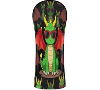 Golf Head Cover Set Premium Leather Waterproof Headcover with Number Tags for Driver Fairway Wood Hybrids Epic Statement with This Dragon in Bold Shades