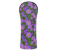 Golf Head Cover Set Pu Leather with Number Tag Designed to Fit All Woods and Drivers Vibrant Purple Floral