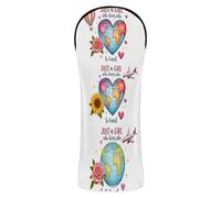 Golf Head Cover Set Pu Leather with Number Tags for Driver Fairway Wood Hybrids Just A Girl Who Loves to Travel Triple