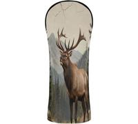 Golf Head Cover Set Waterproof Headcovers with Interchangeable No. Tags for Woods and Driver Fairway Hybrid USA Elk Camouflage Deer Elk Dad