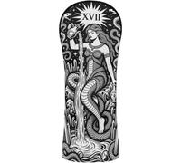 Golf Head Cover Set Waterproof Headcovers with Number Tags for Driver Hybrid and Fairway Woods The Star Tarot Card Halloween Spooky Mermaid Gothic Witch