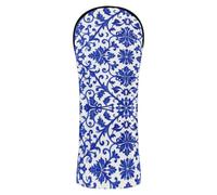 Golf Head Cover Soft Leather Blue White Gzhel Floral Driver