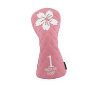 Golf Head Cover Soft Lining Protective Sleeve for Club Golfer UT Pink | PU leather waterproof wear resistant soft thick lining long neck easy on/off protects from scratches dents damage