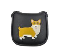 Golf Head Cover Square Mallet Putter PU Leather Animal Flower Design Protective (Corgi)