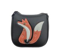 Golf Head Cover Square Mallet Putter PU Leather Animal Flower Design Protective (Fox)