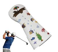 Golf Head Cover - Waterproof Cover with Patterns, Identification Number Golf Accessories, Soft Flannel Lining Durable PU Outer Layer, for Wooden Hybrids Iron for Men Women Golfer