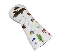 Golf Head Cover - Waterproof Head Cover with Patterns | PU Outer Layer Scratch-Resistant Soft Flannel Liner Golf Supplies Identification Number