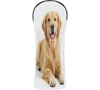 Golf Head Cover Waterproof Headcover with Interchangeable No. Tags Designed to Fit All Woods and Drivers Happy Golden Retriever Lying Down Dog Birthday