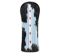 Golf Head Cover Waterproof Headcover with Interchangeable No. Tags for Driver Hybrid and Fairway Woods Chicago Flag Bear_00001_00003