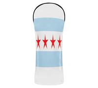 Golf Head Cover Waterproof Headcover with Interchangeable No. Tags for Driver Hybrid and Fairway Woods Chicago City Flag (USA)