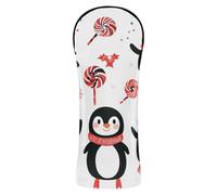 Golf Head Cover Waterproof Headcovers with Number Tag for Driver & Fairway Woods Winter Penguin Red Scarf Christmas