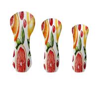 Golf Head Covers 3-Pack Fruits PinkOrange Waterproof PU Leather & Plush Velvet Lining Fits Driver Fairway Hybrid Clubs, Scratch Protection Durable Golf Gift for Men & Women
