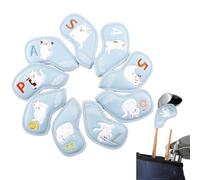 Golf Head Covers - 9 Thick Long Golf Iron Covers | Cat Image Charravers, Driver Covers for Men Women Family Family Lovers